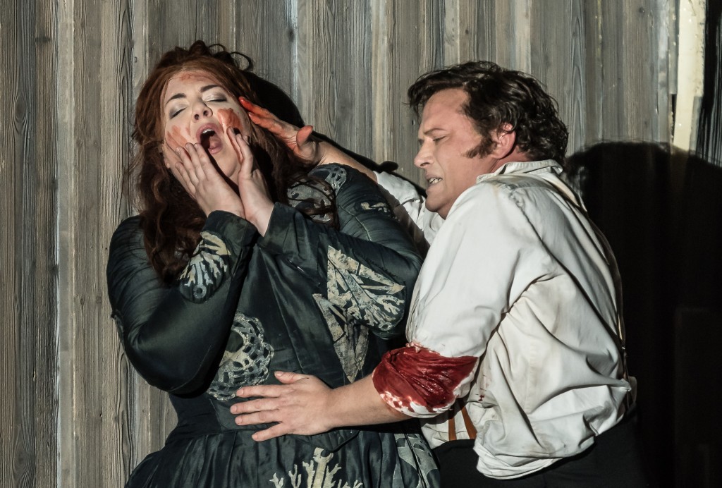 NORMA by Bellini; English National Opera; London Coliseum; London, UK; 15 February 2016; MARJORIE OWENS as Norma; PETER AUTY as Pollione; STEPHEN LORD - Conductor; CHRISTOPHER ALDEN - Director; SUE WILLMINGTON - Costume designer; ADAM SILVERMAN - Lighting designer; Credit: © CLIVE BARDA/ ArenaPAL